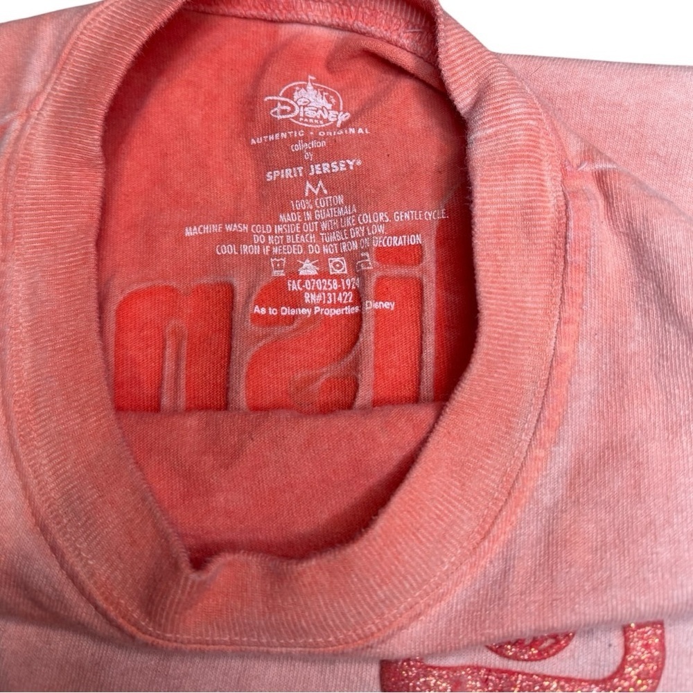 Walt Disney World Official Ombré Pink Glitter Size M 100% Cotton Spirit Jersey - Picture 4 of 9